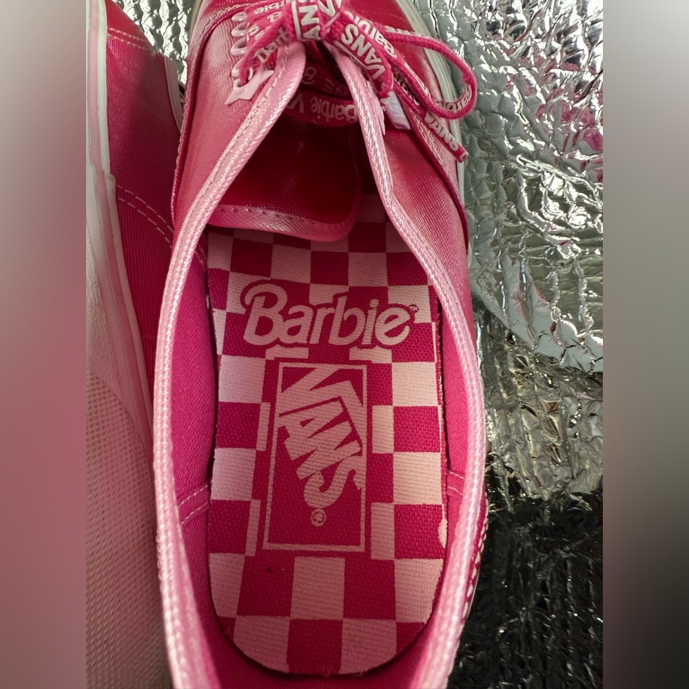 Barbie X Vans Platform Sneakers Pink and White Size 8 EUC - Picture 8 of 10